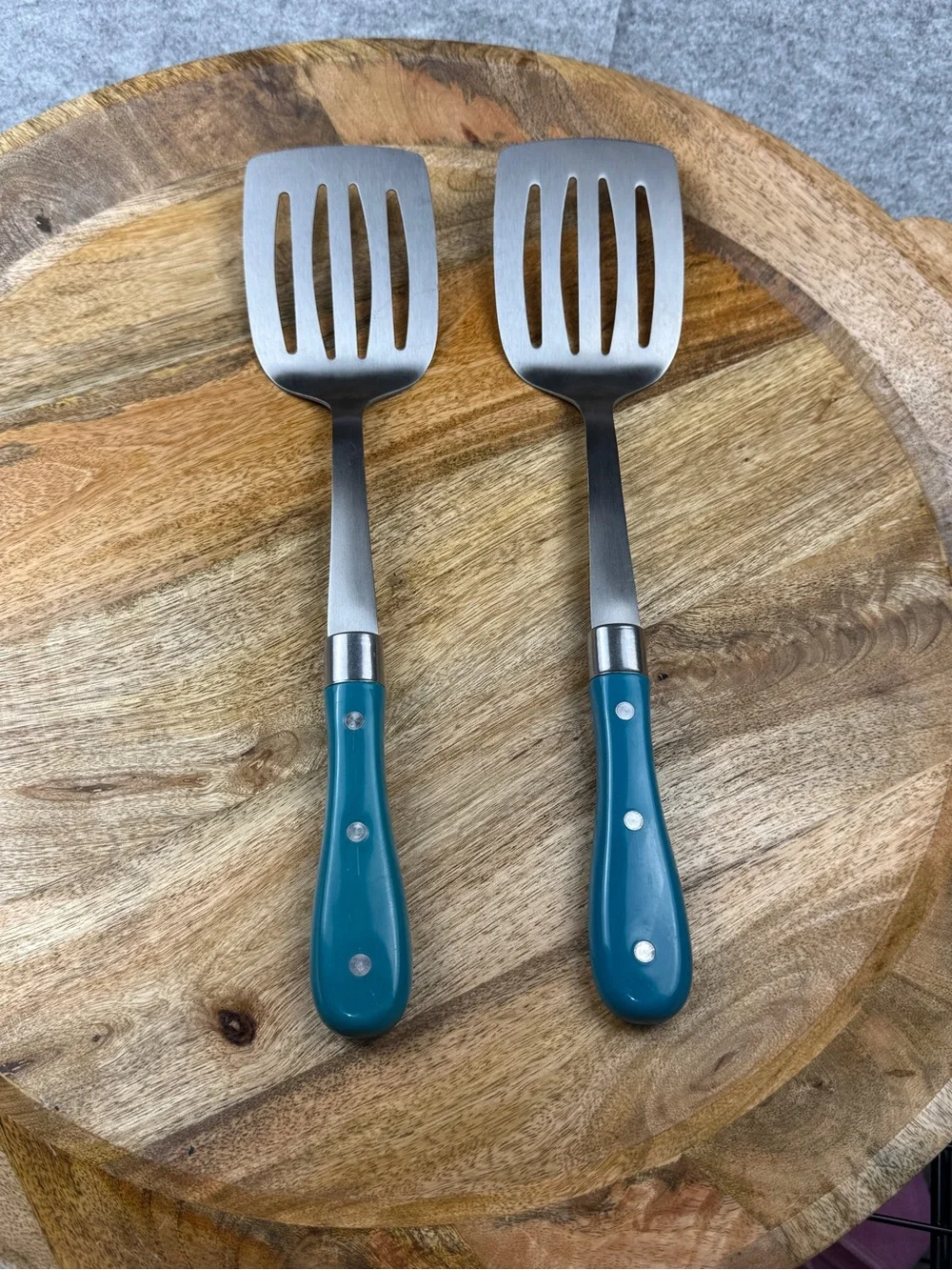 Pioneer Woman Teal Spatula Set Farmhouse Kitchen Turners